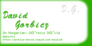 david gorbicz business card